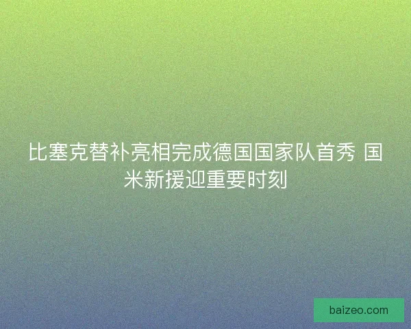 比塞克替补亮相完成德国国家队首秀 国米新援迎重要时刻